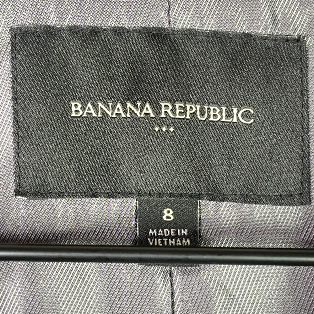 Banana Republic Factory Blazer Womens 8 Gray Pinstripe Sculpted Suit Jacket - Picture 8 of 9